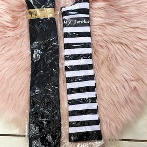 Brand New 2CT BUNDLE ASSORTED THIGH-HI SOCKS